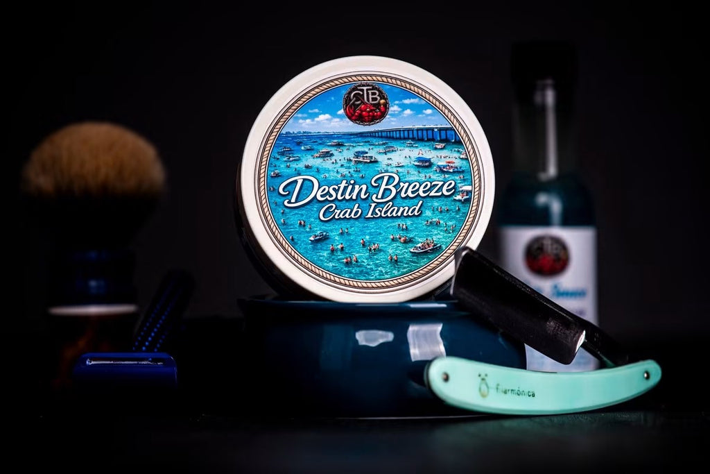 Destin Breeze "Crab Island" Shave Soap - A Coastal Blue Aquatic.