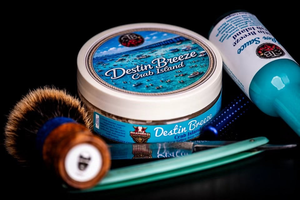 Destin Breeze "Crab Island" Shave Soap - A Coastal Blue Aquatic.